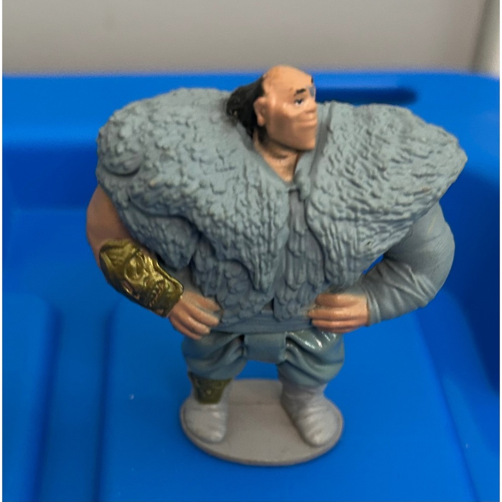 Disney Mulan Chien-Po PVC Figure Miniature Toy Warrior 1998 Movie Vintage Blue